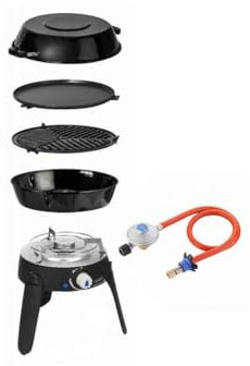 Antarion Pack CADAC Barbecue Gaz Grill Pieds repliables spécial Camping + Détendeur