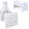 Generic Babybett Komplett Set Max Prince 60x120 weiß Kinderbett umbaubar zum Juniorbett inkl. Bettwäsche Set Komplett (Dschungel)