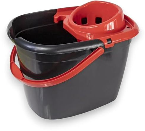 Robert Scott Recycled Great British Mop Bucket and Wringer 14 Litres - Colour Coded, Environmentally Sustainable, Easy Pouring. For General and Small Area Cleaning. (Red)