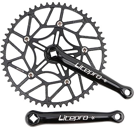 170 mm BCD130 Fahrrad-Kurbelgarnitur, 50 Zähne/52 Zähne/54 Zähne/56 Zähne/58 Zähne, schmales breites Kettenblatt, MTB-Kurbelgarnitur, Aluminiumlegierung, hohle integrierte Bergkurbelgarnitur (sch