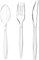 Generic Heavy Duty Clear Reusable Cutlery Set of 300 Pieces Includes 100 Forks, 100 Spoons and 100 Knives -Reusable Clear Cutlery for Tableware, Parties and Dinnerware