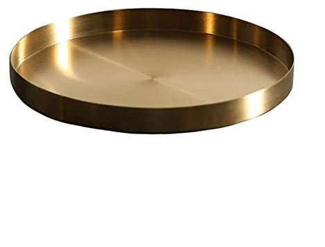 Bandejas para Servir Bandeja Circular Sencilla y práctica, Bandeja de Almacenamiento Multifuncional, Bandeja for exhibición de Joyas, Adornos de Escritorio, Bandeja Decorativa Bandeja de Cena(Size:S)