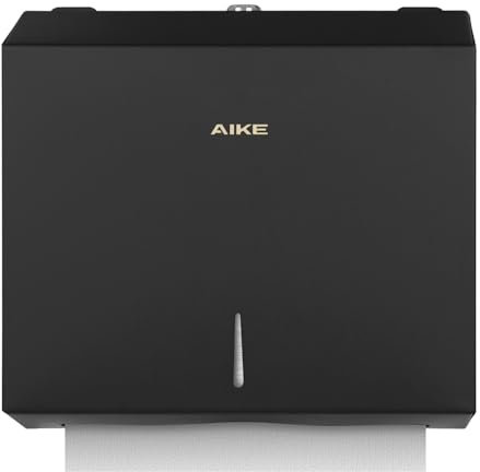 AIKE Edelstahl Papierhandtuchspender 250 Blatt Wandmontage, für H2 und Z/N-Falt 27 X 10 CM Multifold Handtücher Handtuchspender