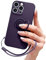 Pepmune Compatible with iPhone 16 Pro Max Case Liquid Silicone with Ring Holder Kickstand Magnetic Car Mount Detachable Wrist Strap Shockproof Soft Protective Cover-Dark Purple