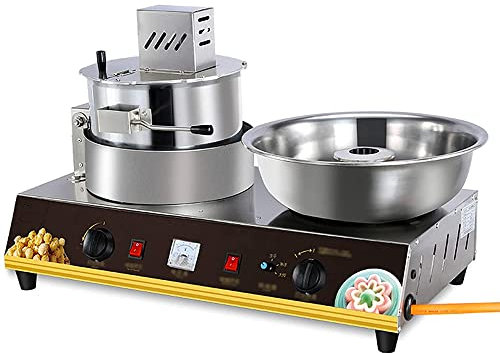 DLAZUM Máquina para Hacer Palomitas de maíz y algodón de azúcar, máquina Comercial móvil a Gas Totalmente automática para Hacer Palomitas de maíz, Adecuada para Puestos