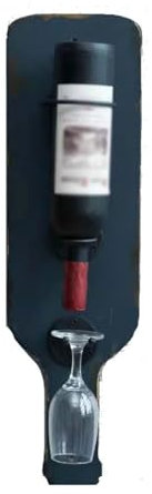 xiuling4568 Range Bouteille Casier à vin Mural Vintage en Bois Massif, présentoir à vin en Fer Antique, Grand Support en Verre Casier Bouteille Vin(Deep Blue)