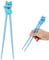 Volumoon Palillos, Gato de La Suerte, Palillos para principiantes, Reutilizables, Palillos de Entrenamiento Niños, Palillos lindos Resistentes al Calor para Platos Asiáticos (Azul)