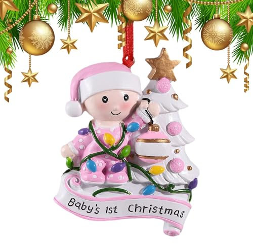 Décoration de Noël pour 1er bébé,Décorations pour 1er Noël de bébé, Décoration d'arbre de Noël avec Motif de Noël, Souvenir de Noël pour la Porte de la fenêtre de l'arbre d'hiver