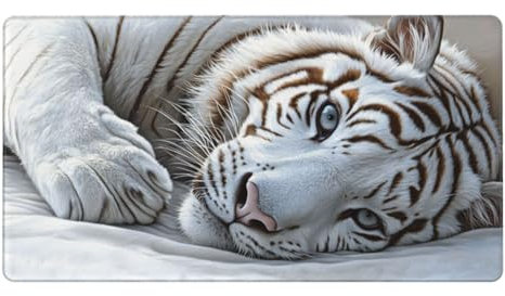 Gaming Mouse Pad tiger Mousepad animal Large Mouse Mat 1200x600x3mm, Mouse Mat Gaming Soft Smooth Surface and Anti-Slip Rubber Base Waterproof Soft Cloth, for Desk Accessories Decor Gifts for Men