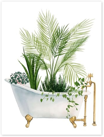 Posterlounge Plant Bath I Poster | 13 x 18 cm von Grace Popp Grün Wandbilder Wanddeko