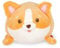 Legami - Super Soft Plush Plüsch, Corgi Thema, Mini Größe, mit personalisierbarer ID Karte, Steht alleine, 14x15x12 cm, Orange