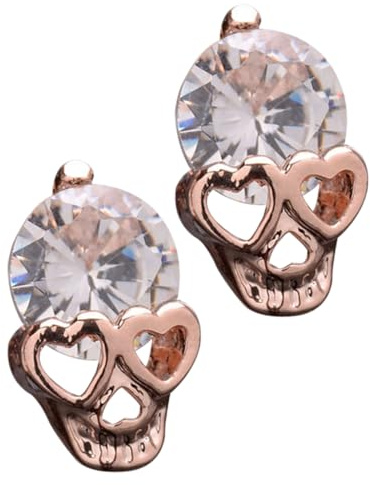 WESIEVYA Boucles D'oreilles Tête De Mort Strass Pour Femme Occasion Halloween Bijoux Mode