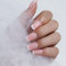 MOTIBACK Unghie Press On French Quadrate Media Lunghezza - 32 Pezzi Smalto Gel Rosa con Colla e Lima, Unghie Finte Adesive per Donne e Ragazze (rosa pricota)