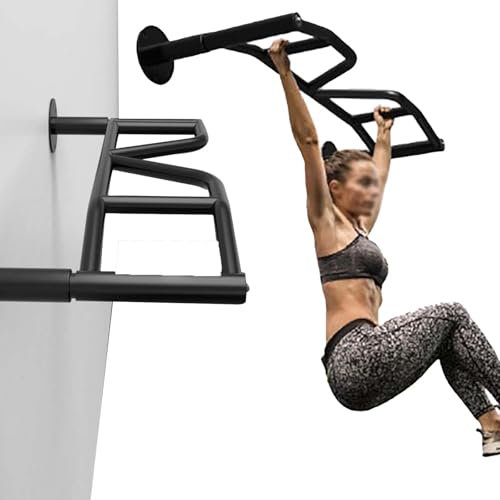 Klimmzugstange zur Wandmontage, Hochleistungs-Klettergerüst aus Stahl, 300 kg, Barren und Reckstangen für das Fitnessstudio im Garagenflur 130 * 45 * 20cm