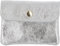 Double Tree - Porte-Monnaie Femme en Cuir Véritable Irisé - Petit Portefeuille Brillant à Rabat Format Enveloppe Élégant - Léger et Pratique - Argent