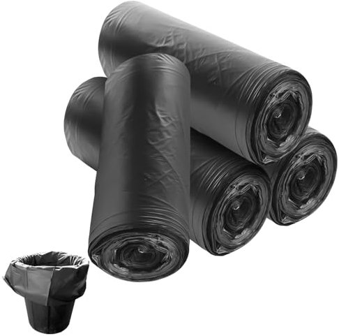 GBKDQQ Toilettenbeutel Schwarz, 100 Stück 15L Biologisch Abbaubare Toilettenbeutel, wasserdichte Campingtoilette Beutel, Extra Dick Bio Müllbeutel für Campen, Wandern, Reisen, Mobile Toiletten