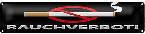 Rauchverbot | Metallschild | Verbotsschild | Außenbereich | 10 x 46cm
