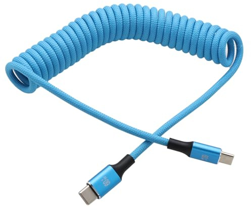 HangTon Cavo USB-C CarPlay per ricarica rapida, 9/12/15/20 V, 3 A, 60 W, intrecciato a spirale, per iPhone 15 16, Galaxy S24, Pixel 9, ThinkPad X1, iPad, MacBook Pro, fotocamera R6 A7CR FX3 S1H