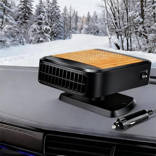 Quixion Auto Heizung, 12V Tragbare Autoheizung HeizlüFter 2 In 1 Heizung & Ventilator, HeizlüFter Mit Akku, Autoentfroster Auto Mit 360 Grad Drehungautoheizung Stecker FüR ZigarettenanzüNder FüR Auto