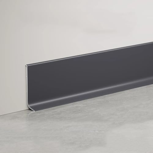 Aluminium-Sockelleisten, 125 Cm* 4 Stück Einfach Zu Installierende Und Zu Reinigende Metall-Wand- Und Bodenleisten Für Fußböden, Sockelleisten Und Mehr(Deep Gray,4cm)