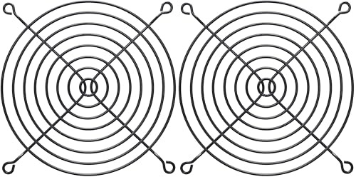 InLine 21571 Griglia per Ventola in Metallo, 120 x 120 mm, Nero (Confezione da 2)