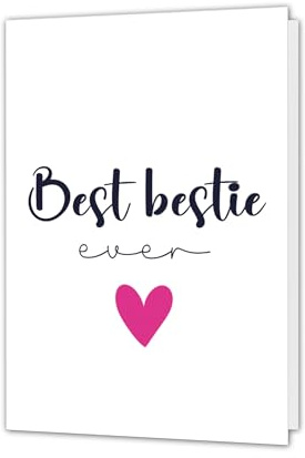 PICTALOO Karte Beste Freundin Best Bestie Ever – Freundschaftskarte, Dankeschön Grußkarte unter Frauen, Mädels, Schwestern, Perfekte Geschenkidee, Geburtstagskarte oder einfach mal so