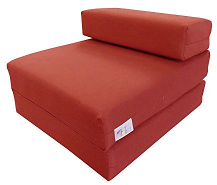 MyLayabout Kids Z Bed - Memory Foam Chair bed & Fold up Mattress | Available in 11 colours. Perfect for childrens sleepovers, reading corners or gaming. (Red)