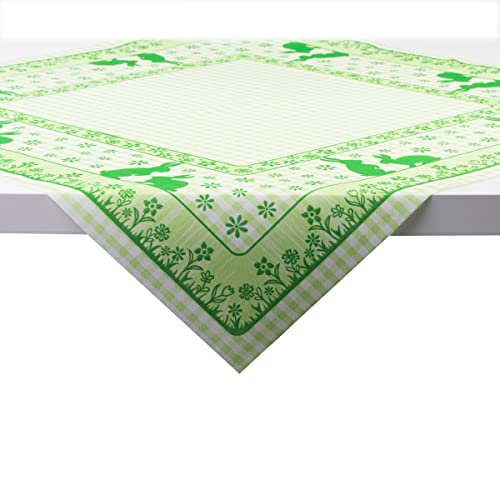 Sovie HORECA Tischdecke Joni Rabbits aus Linclass® Airlaid 80x80 cm, edle Tischdeko Ostern Hase Frühlings, 20 Stücks, (Grün)