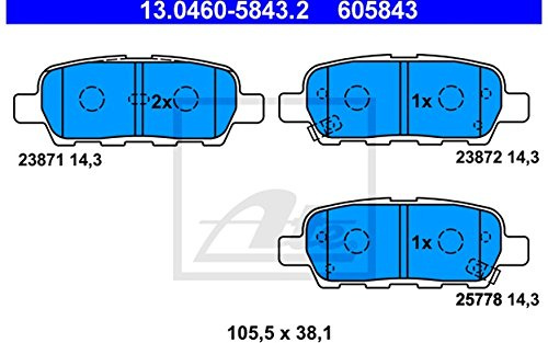 ATE 13.0460-5843.2 4x Bremsbeläge hinten