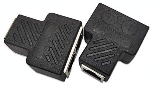Duttek LAN Splitter 1 auf 2 gleichzeitig, RJ45 Splitter 1 Buchse auf 2 Buchse Adapter für Ethernet CAT 5/6 LAN Ethernet Kabel Extender Surfen Sie online zur gleichen Zeit Netzwerkadapter(1 Paar)