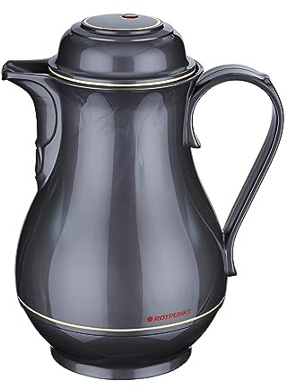 ROTPUNKT Isolierkanne 330 CHRISTA 1,0 l | Zweifunktions-Drehverschluss | BPA Frei- gesundes trinken | Made in Germany | Warm + Kalthaltung | Glaseinsatz | titan