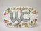 Placa Cartel Letrero Ovalada Puerta Pared BAÑO WC Aseo Servicio Porcelana TAPICERIA Rosa