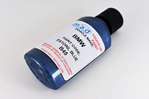 MAD Touch Up Paint for BMW ESTORIL BLUE B45 KIT 30ML 1 3 5 7 X1 X3 X5 2012 ON (JUST PAINT) - 30ml Kit, Gloss Finish with Built-in Brush - Helios Paint for BMW ESTORIL