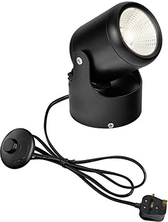 FSLiving 5 Wattage LED Accent Uplight with Plug-in Foot Control On Off Switch, Handheld Sized Portable Spot Light, Black