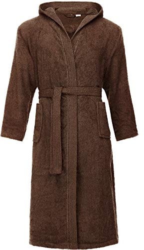 Ladeheid Herren Frottee Bademantel aus 100% Baumwolle LA40-192 (Brown-20, S)
