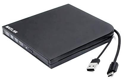 Lettore Blu-ray esterno ultra sottile 4K UHD HD 3D, USB Type-A e Type-C USB-C 2-in-1 6X BD-R BD-RE DL BDXL 100GB DVD-R M-Disc Burner Unità ottica portatile, per Windows 10 Mac OS Laptop e PC desktop