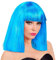 Widmann 10273 - Perücke Showgirl, hellblau, Disco, Karneval, Mottoparty