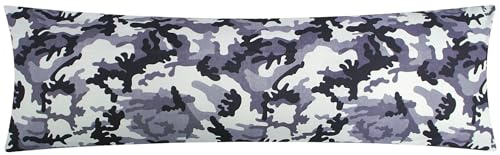 Renforcé Seitenschläferkissen Bezug 40x145cm - Camouflage (KY-200-3) | 100% Baumwolle, Kissenbezug, Kissenhülle, Reißverschluss auf der langen Seite