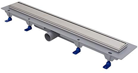 Kit canalina doccia a filo pavimento da 650 mm con telaio in acciaio inossidabile