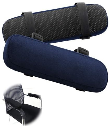 LONGHAO 2 pcs Armlehnen Pads rutschfeste Stuhl Armlehnpolster Schreibtischstuhl Armlehnen Pads Armlehnen Pads Armlehnenpolster,für Schreibtischstuhl Gaming Stuhl Rollstuhl(Marineblau)