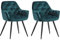 JaHECOME Esszimmerstuhl,Sessel,Samt,Wohnzimmerstuhl,Farbe wählbar,Retro-Design,Stoff,gepolsterter Sitz mit Rückenlehne,Schwarze Metallbeine für Küche, Schlafzimmer, Esszimmer(Blaugrün,2)