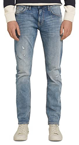 TOM TAILOR Denim Herren Piers Slim Jeans 1029730, 10118 - Used Light Stone Blue Denim, 28W / 32L