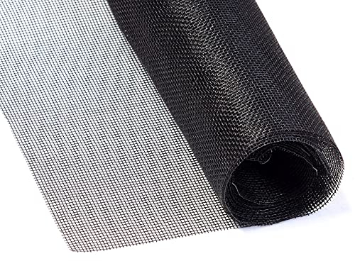 infactory Fliegengitter Fenster: Insektenschutzgitter aus UV-beständigem Fiberglas, 100x250 cm, schwarz (Mückengitter, Moskitonetz Meterware, Motten)