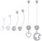 AceFun Schwangerschafts Bauchsnabelpiercing Schwangerschafts Bauchringe Mutterschaft Acryl Bioflex 14/16/25/32/35/38mmmm 14G Lange Langhanteln Babyfüße Baumeln CZ Retainer Moon Heart 1,6 mm Silber
