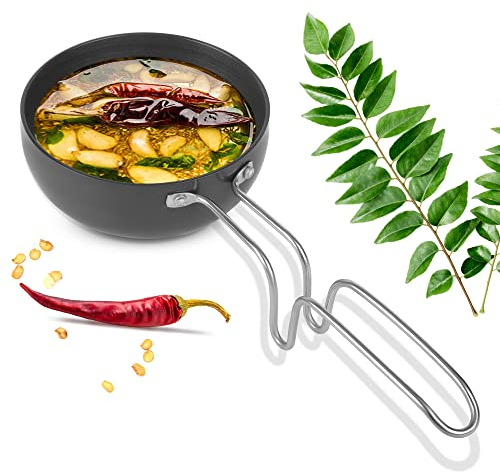 KSJONE Kratzfeste Beschichtung – Mini-Tadka-Pfanne für Eier, Gewürze, schmelzende Butter und mehr, große Tadka-Pfanne für Saag, Dal, Kadhi, Dhokla, 12,7 cm