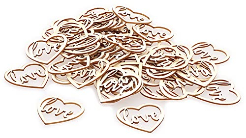 Holzherzen 24 Stück Love klein 4 cm Holzscheiben Streudeko Hochzeit Tisch-Deko Geburtstag Valentinstag