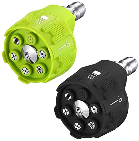 Uinfhyknd Pack de 2 boquillas para hidrolimpiadora 6 en 1, boquilla para lavado eléctrico, cambio rápido, 3000-4000 (verde y negro)