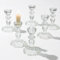 Inweder Glass Candlestick Holders Vintage Candle Holers: 6 Pcs Clear Candle Holder Crystal Candle Stick Holder Taper Candle Holders for Wedding or Home Decoration