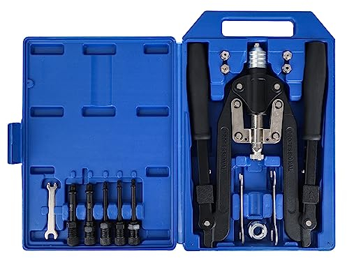 Youyijia Handnietwerkzeugsatz Professionelles Nietzange Set inkl. Nietmutternzange - Robuste Nieten Zange mit Aufbewahrungskiste