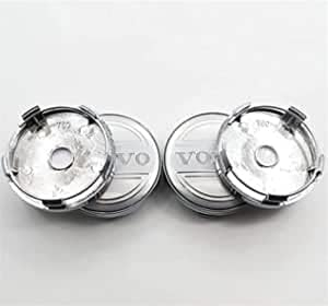 VALKEM 4 Stück Nabendeckel für Volvo 60mm, Wasserdicht Rostfrei Auto Radnabendeckel Zierdeckel, Felgendeckel Staubdicht Radnabenabdeckung Schmücken Zubehör